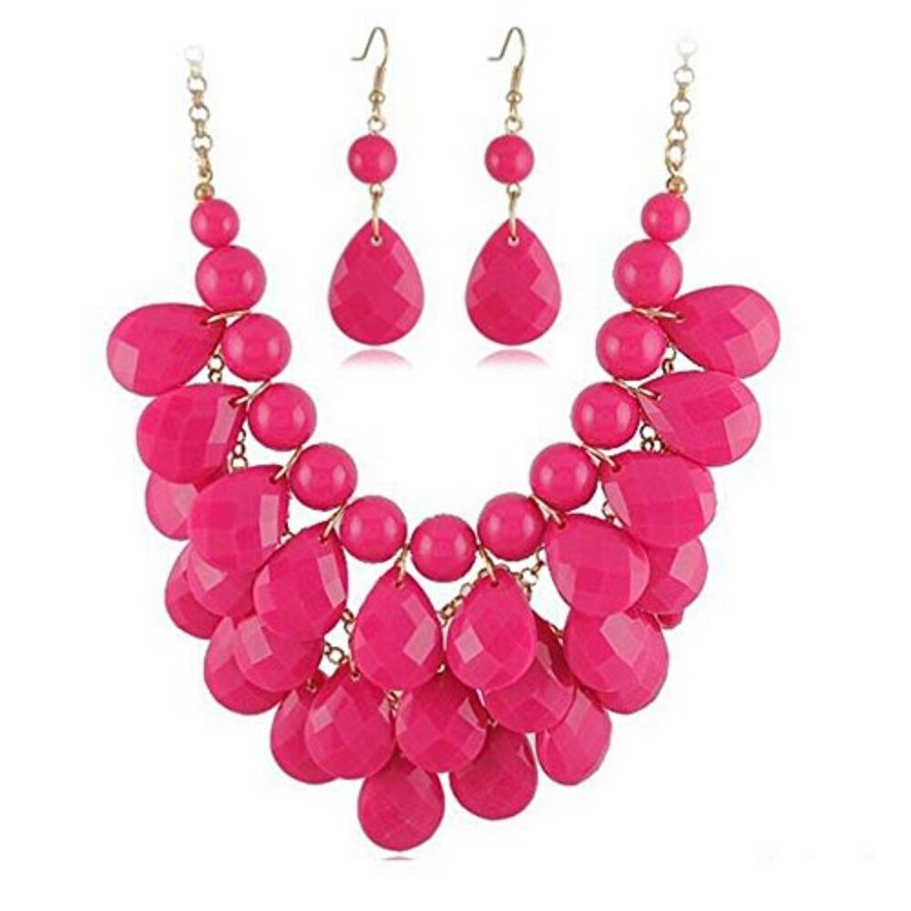 Floating Bubble Teardrop Statement Necklace Boho … - image 2